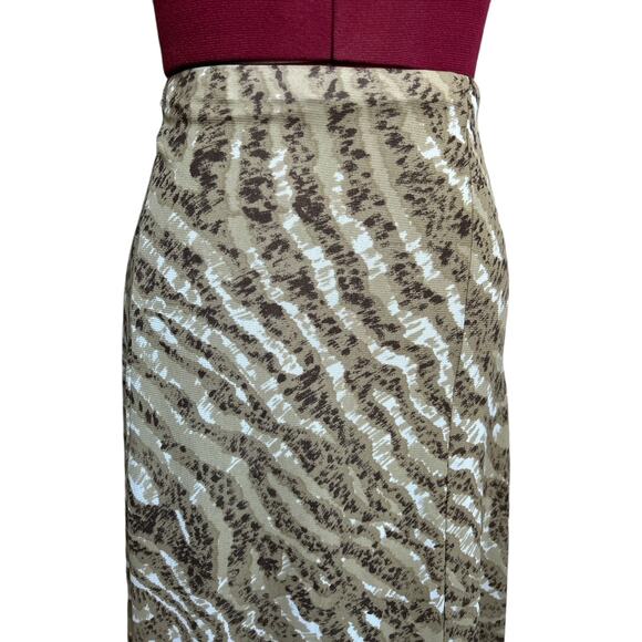 Vintage Jones New York Small Y2K Abstract‎ Artsy Print Mesh Midi Skirt Stretch - Picture 2 of 6